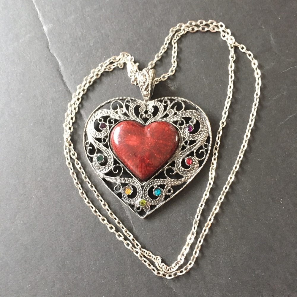Silver heart necklace
